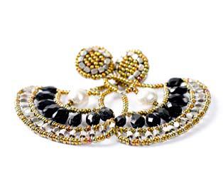 Black tourmaline chandelier earrings by Ziio