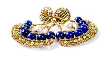 Chandelier Ziio earrings with lapis