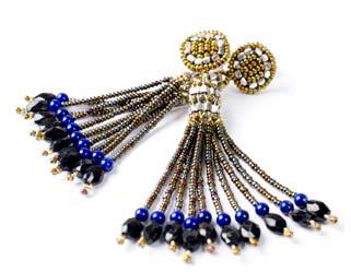 Long Ziio earrings handmade in Italy with lapis lazuli