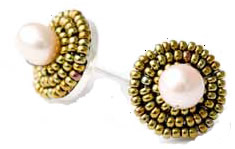 Classic pink pearl earrings.