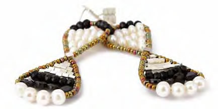 Pearl and black tourmaline earrings by Ziio