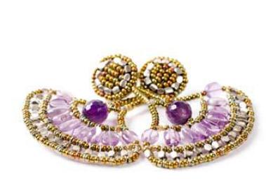 Ziio earrings made with amethysts.