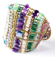 Ziio bracelet with purpose and green semi-precious stones