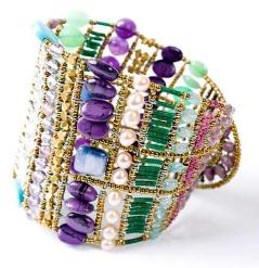 Ziio bracelet with purpose and green semi-precious stones