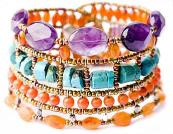 Ziio bracelet made with turquoise, apatite and amethysts