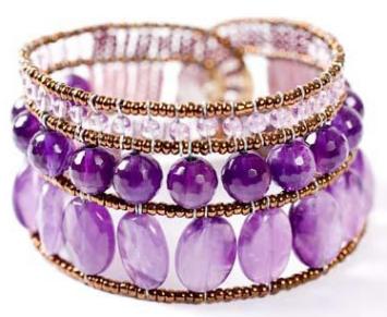Ziio bracelets handmade in Italy with amethysts and sterling silver.