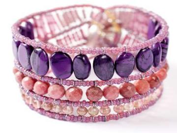 Ziio bracelet with susolite, rhodanite and sterling silver.