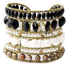Pearl and black tourmaline bracelet by Ziio