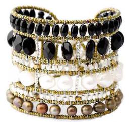 Black and white semi-precious bracelet by Italian designer Ziio.